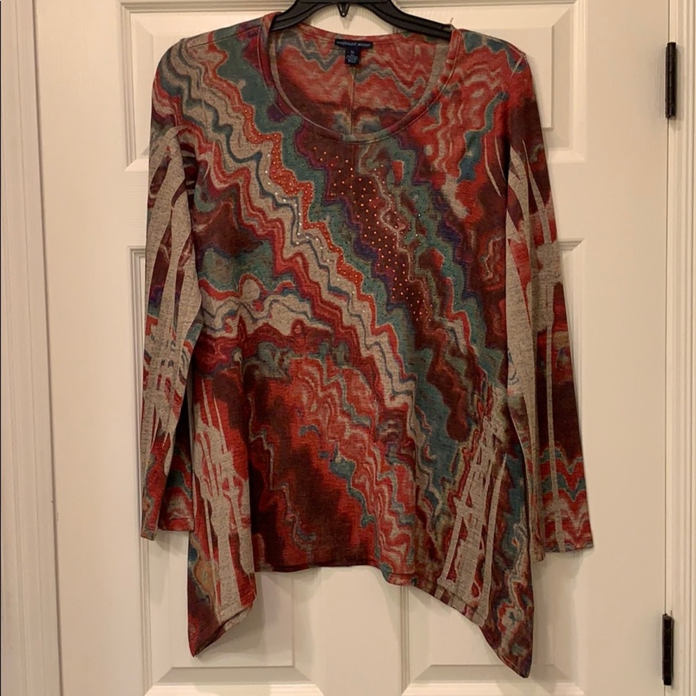 Westbound Woman 1X Handkerchief bottom Blouse